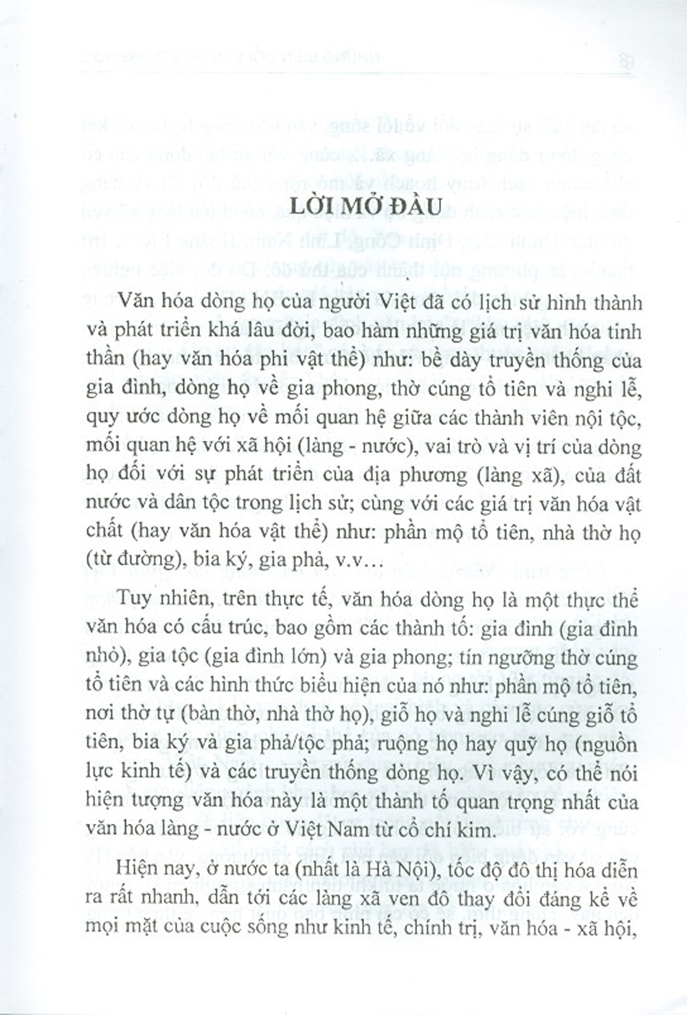 Những Biến Đổi Văn Hóa Dòng Họ Người Việt Thời Kỳ Đổi Mới Và Hội Nhập Quốc Tế (Nghiên Cứu Trường Hợp Dòng Họ Ở Thịnh Liệt - Hà Nội)