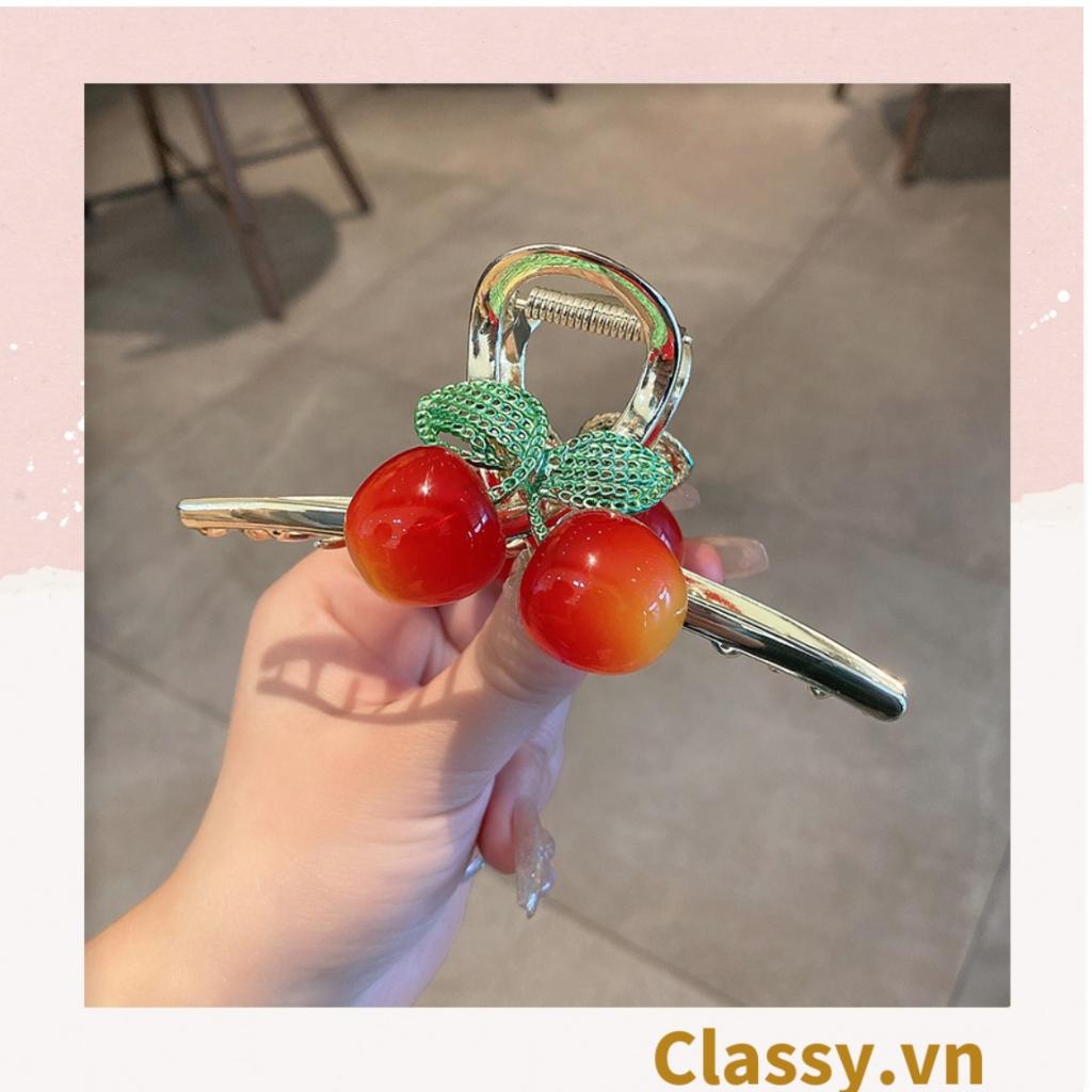Kẹp tóc càng cua Classy họa tiết trái cây Hàn Quốc nhiều màu phong cách trẻ trung hiện đại PK1150