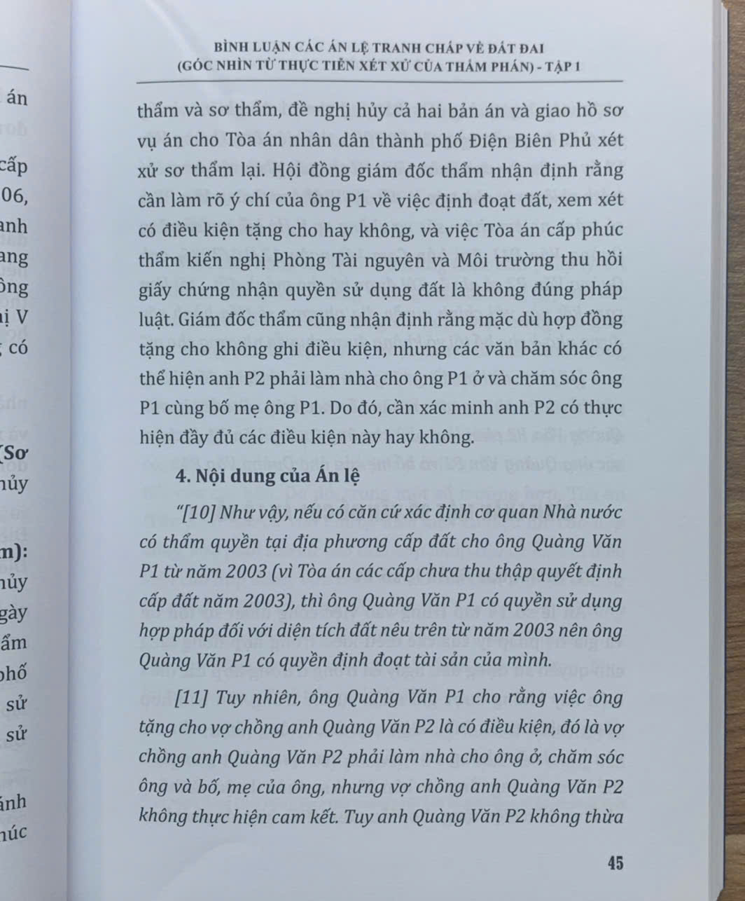 Bình luận các án lệ tranh chấp về đất đai – Góc nhìn từ thực tiễn xét xử của Thẩm phán (tập 1 và 2)