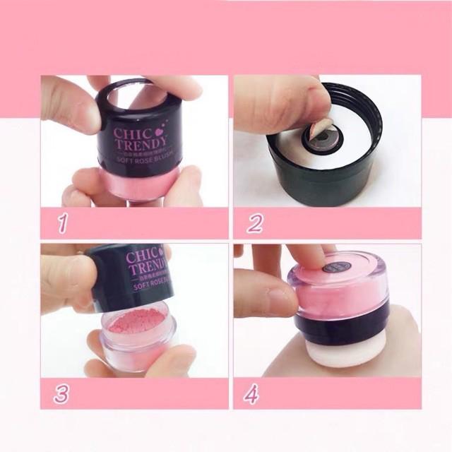 Phấn má hồng Bioaqua 3 màu dùng để trang điểm làm đẹp