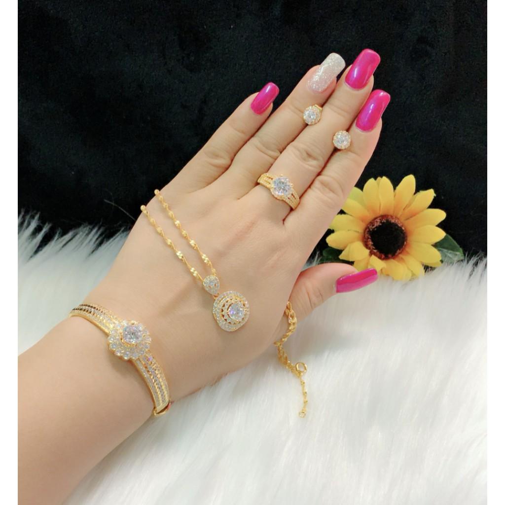 Bộ trang sức 4 món dát vàng 18k