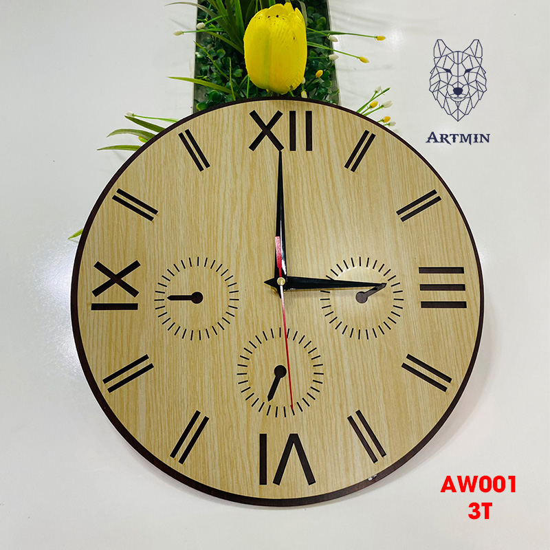 AW001 - Đồng Hồ Gỗ Treo Tường – Décor Trang Trí