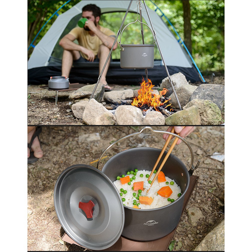 Đồ cắm trại nồi treo dã ngoại Naturehike campoutvn NH17D021-G 4L chắc chắn an toàn sức khoẻ A285