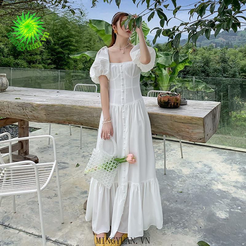 Đầm Voan Tay Phồng Phong Cách Cổ Điển Thanh Lịch Dành Cho Nữ