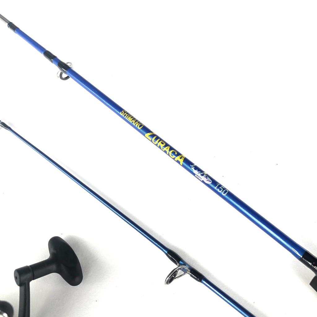Bộ cần câu 2 khúc đặc Shimano RUZACA xanh 1m5 , Tặng kèm phụ kiện - Cần Câu Top1 VN