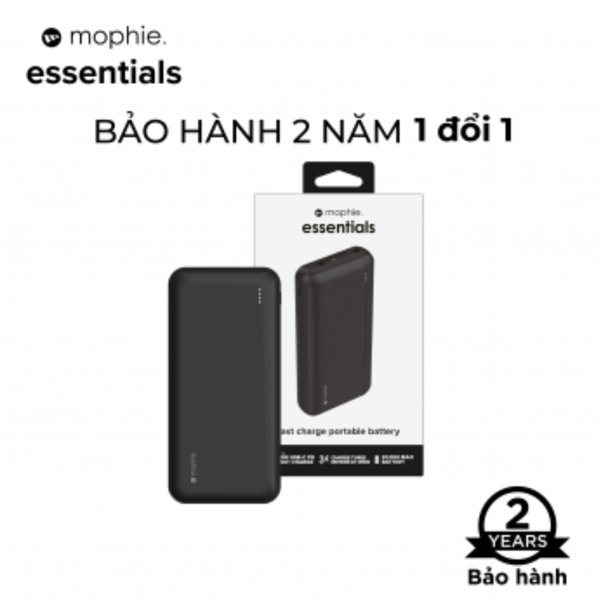 Sạc dự phòng mophie Essentials powerstation 20000mAh hỗ trợ sạc nhanh chuẩn PD 20w - Hàng chính hãng