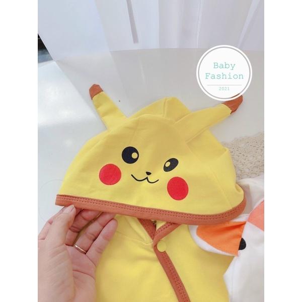 Áo khoác choàng nắng cho bé trai và bé gái - áo chống nắng chống bụi chống gió hình pikachu ếch sơ sinh - áo quần trẻ em