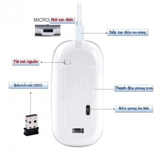 Chuột không dây tự sạc  (Wireless/Bluetooth Mouse Re-chargeable) chuyên dùng cho Máy tính, Laptop, Phone, Tivi