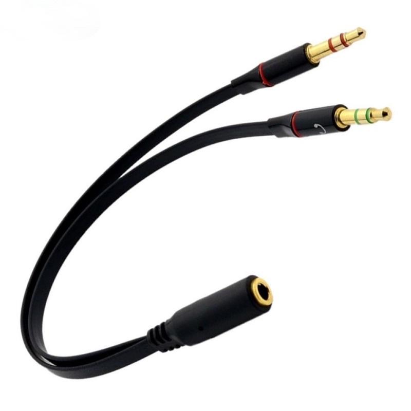 Cáp chuyển đổi tai nghe 3.5mm sang audio và mic - jack gộp tai nghe