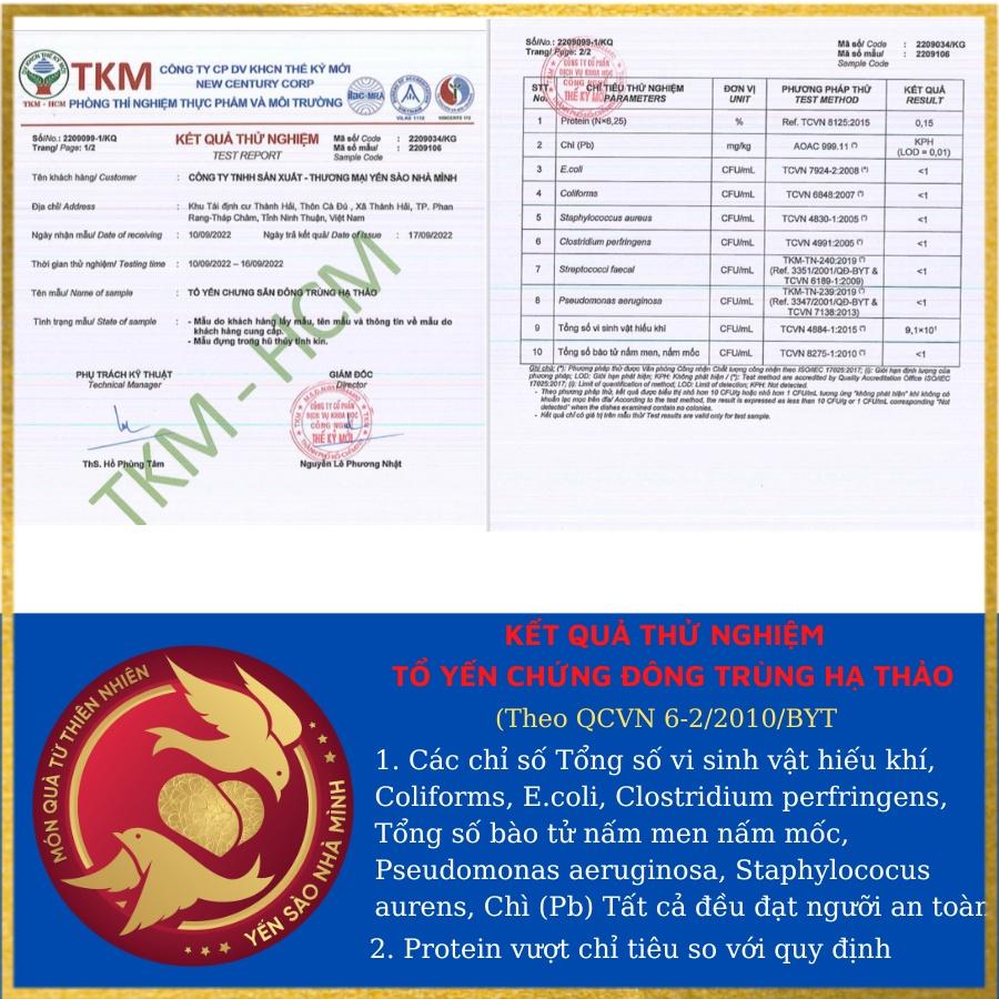 Yến hũ chưng đông trùng hạ thảo; đảm bảo chất lượng và tiện lợi; không chất bảo quản, không chất phụ gia