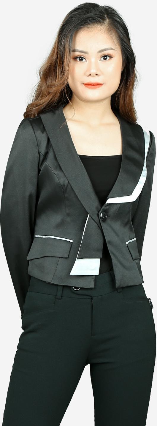 Áo vest nữ lửng đen ADH012DE