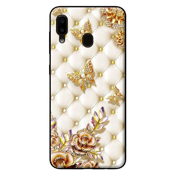 Ốp lưng in cho Samsung Galaxy A20 mẫu Bướm Vàng Giả Da - Hàng chính hãng