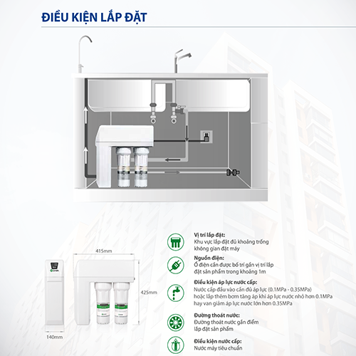 Máy Lọc Nước A. O. Smith R400E Không Bình Chứa - Hàng chính hãng