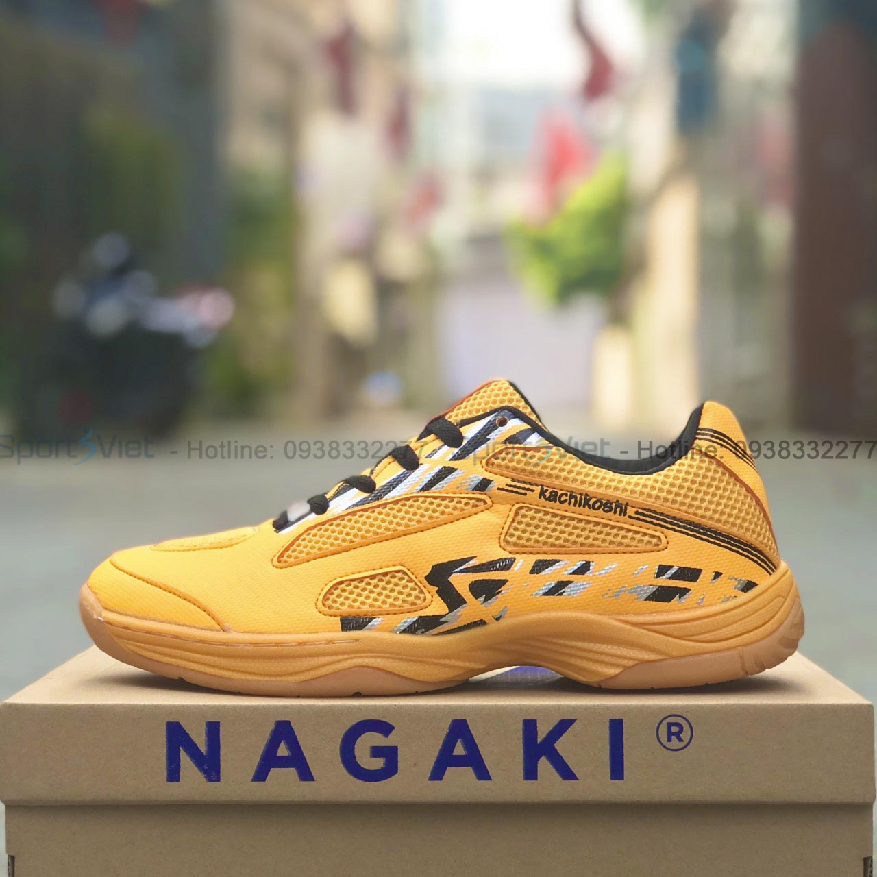 Giày cầu lông nam Nagaki - Akira mẫu mới, đế kếp 2 lớp bám sàn tốt