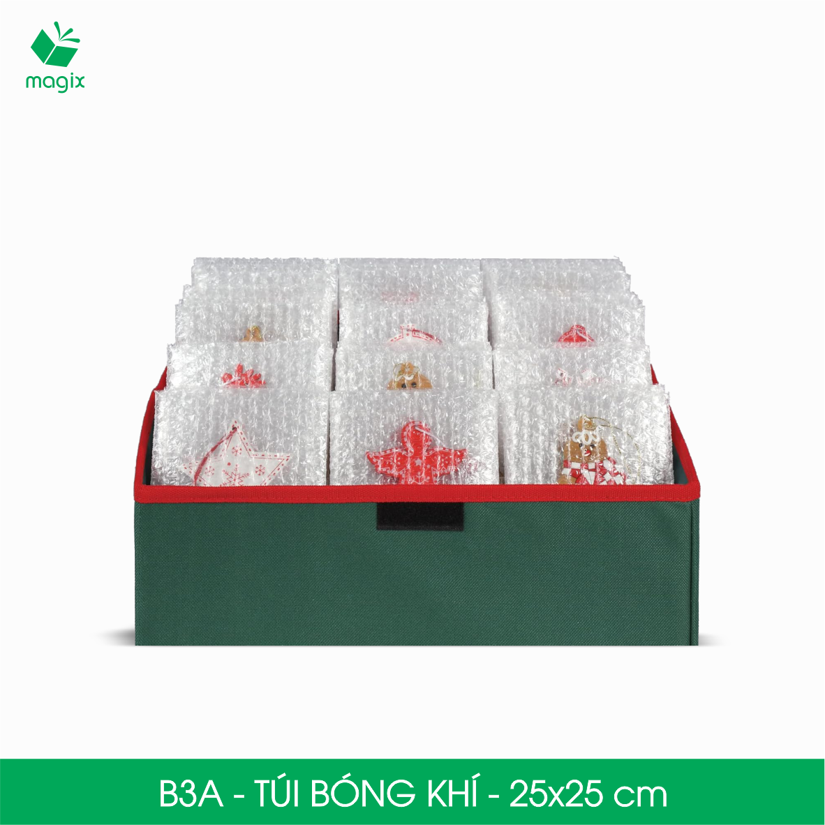 B3A - 25x25 cm - 25 Túi bóng khí chống sốc đóng hàng - Túi gói hàng, bọc chống sốc, xốp chống sốc