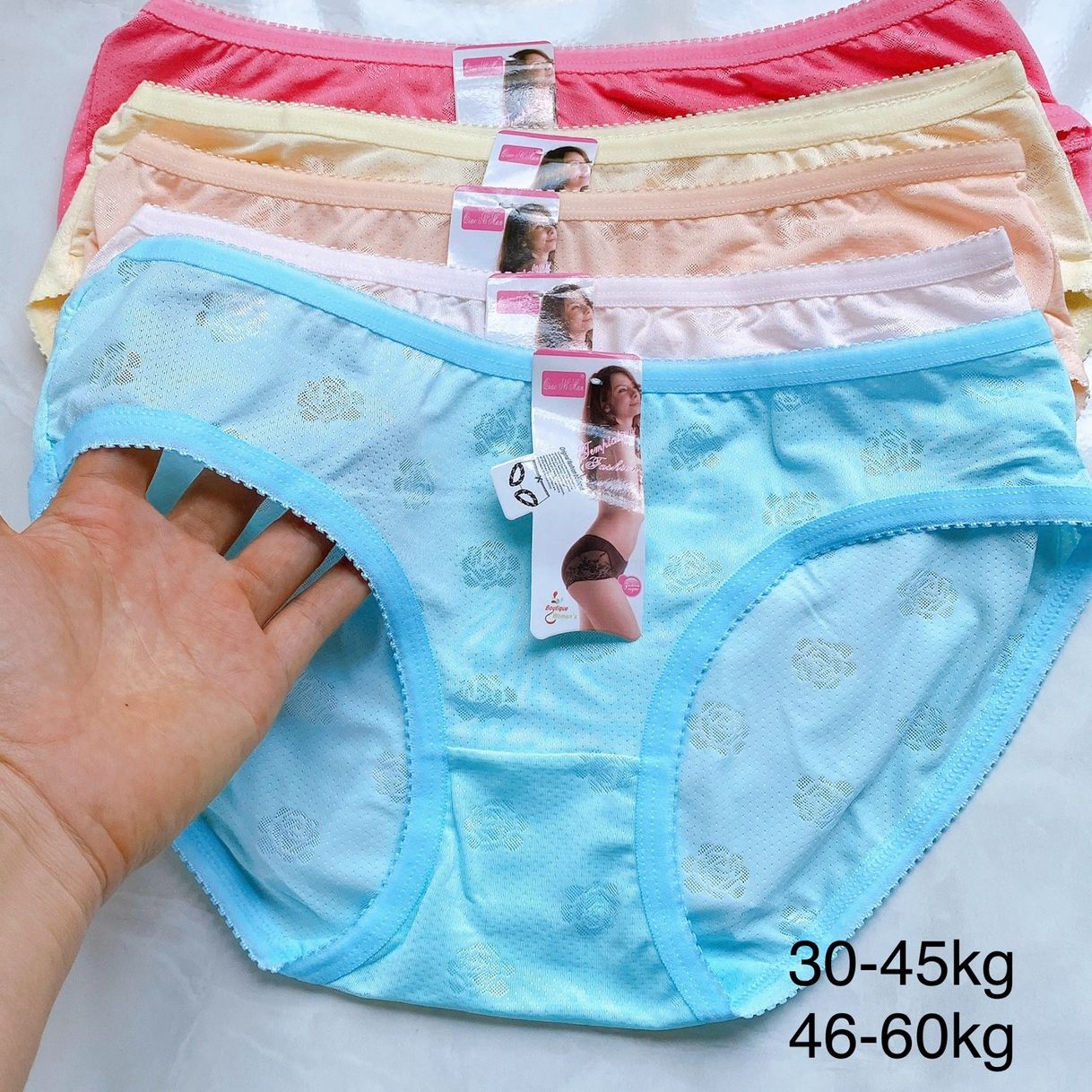 Bộ 10 Quần Lót Nữ Cute Thun Lạnh – Gấm Họa Tiết Hoa, Mềm Mại, Thông Hơi, Co Giãn Tốt 35 - 60KG - Tada Shop