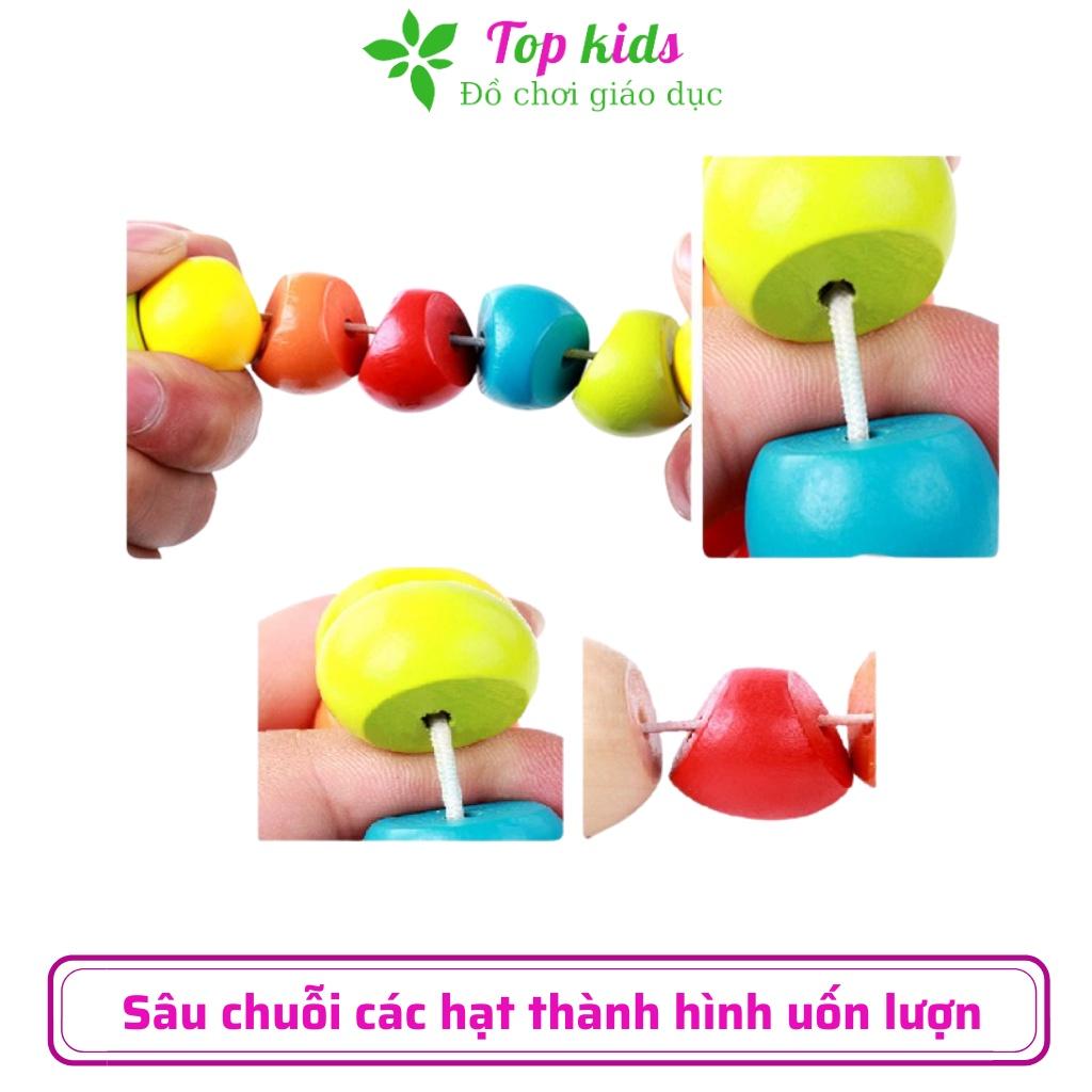 Đồ chơi gỗ thông minh cho bé trai bé gái montessori từ 1 2 3 tuổi đồ chơi con sâu uốn dẻo giúp bé biết màu sắc