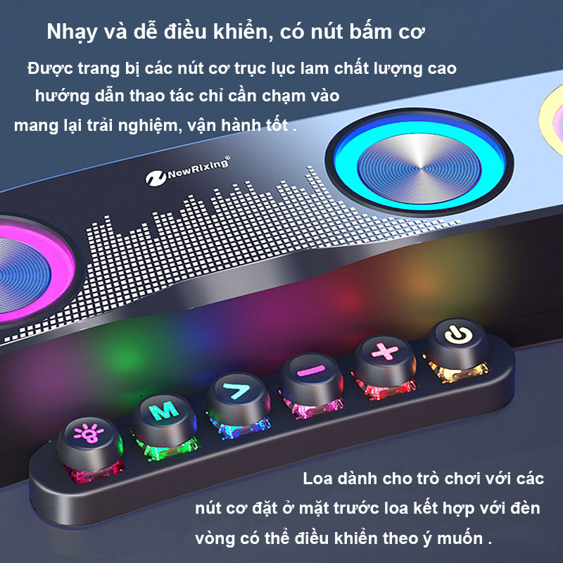 Loa Bluetooth, Loa không dây, Loa Gameming DKB NR 555, Công suất lớn, Âm thanh đỉnh, Led RGB nháy theo nhạc, cổng kết nối 3.5, Kết nối máy tính - Hàng chính hãng