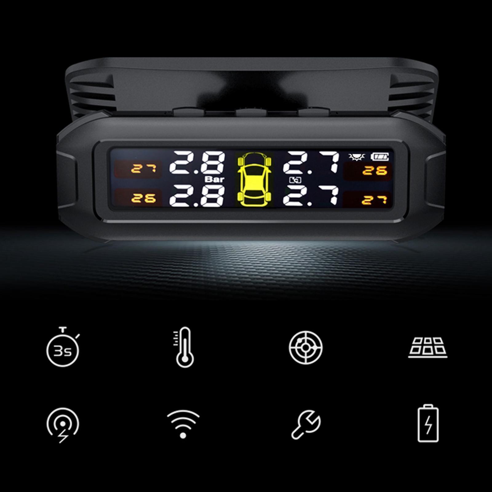 TPMS LCD Wireless Car Tire Pressure Monitoring System with External Sensors Kit