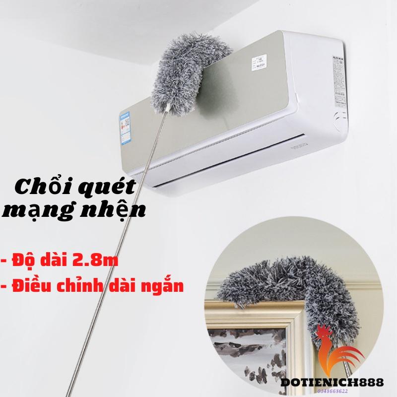 Chổi lông quét lau bụi mạng nhện có cán điều chỉnh độ dài và gập được 90 độ đa năng