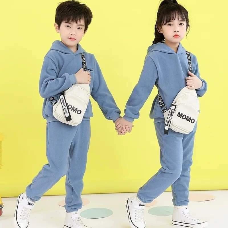 Bộ Nỉ Bông Cho Bé Trai Bé Gái Hàng Quảng Châu Chất Mềm Đẹp Sz 130 (22-25kg)