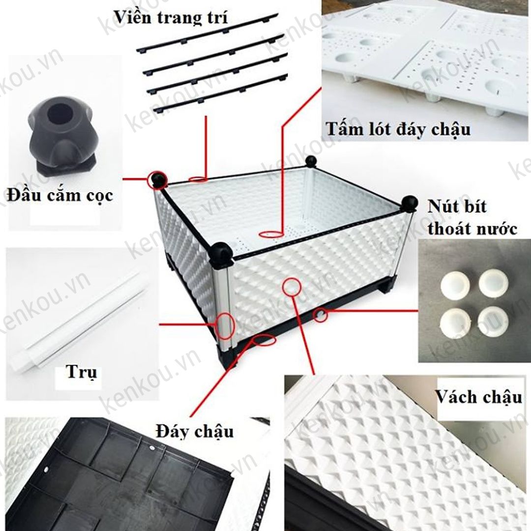 Chậu ghép trồng cây Hàng Chính Hãng DAIM Nhật Bản L51*W43*H46cm Chậu nhựa thông minh trồng rau, hoa, cây cảnh tại nhà