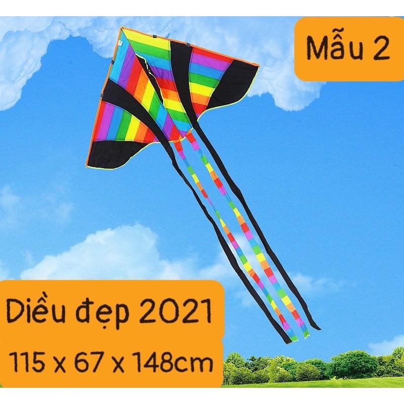 Diều CẦU VỒNG ĐEN - TẶNG TAY CẦM thả diều dài 150 mét + TÚI VẢI ĐỰNG