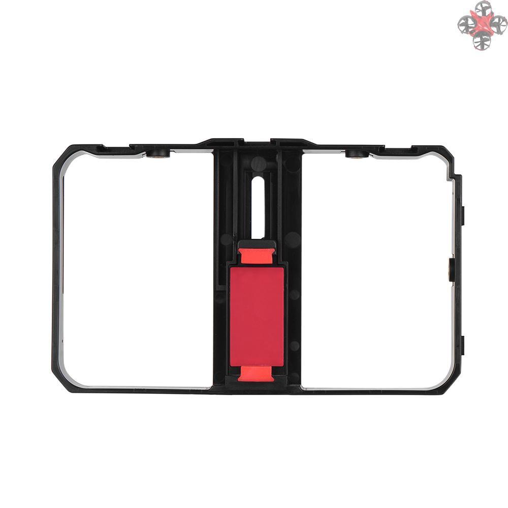 CTOY Portable Smartphone Video Rig Handheld Phone Stabilizer Grip Cage with Phone Holder 3 Cold Shoe Mounts Handle for iPhone Xs/Xs Max/XR/X/8 for Samsung Xiaomi Huawei