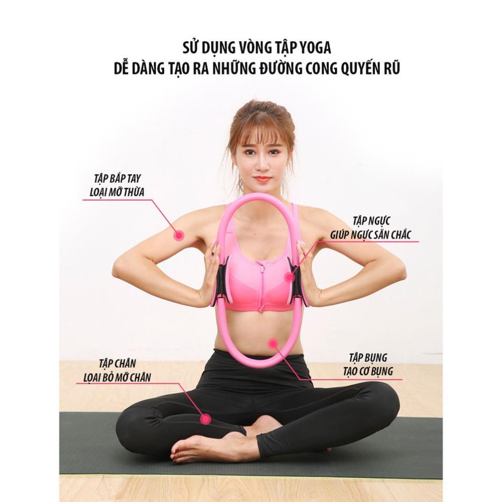 Vòng Tập Pilates Yoga Hỗ Trợ Tập Chân, Tay, Vai -Giúp Giảm Cân, Săn Chắc Cơ Thể (Phiên Bản Nâng Cấp)-Giao Màu Ngẫu Nhiên