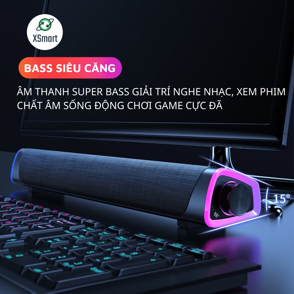 Loa Vi Tính Bluetooth Để Bàn Niye V8 LED Rgb Cực Đẹp, Âm Thanh Super Bass Ấn Tượng, Nghe Nhạc,Chơi Game, Xem Phim Siêu Đã, Thiết Kế Soundbar Hiện Đại-Hàng Chính Hãng