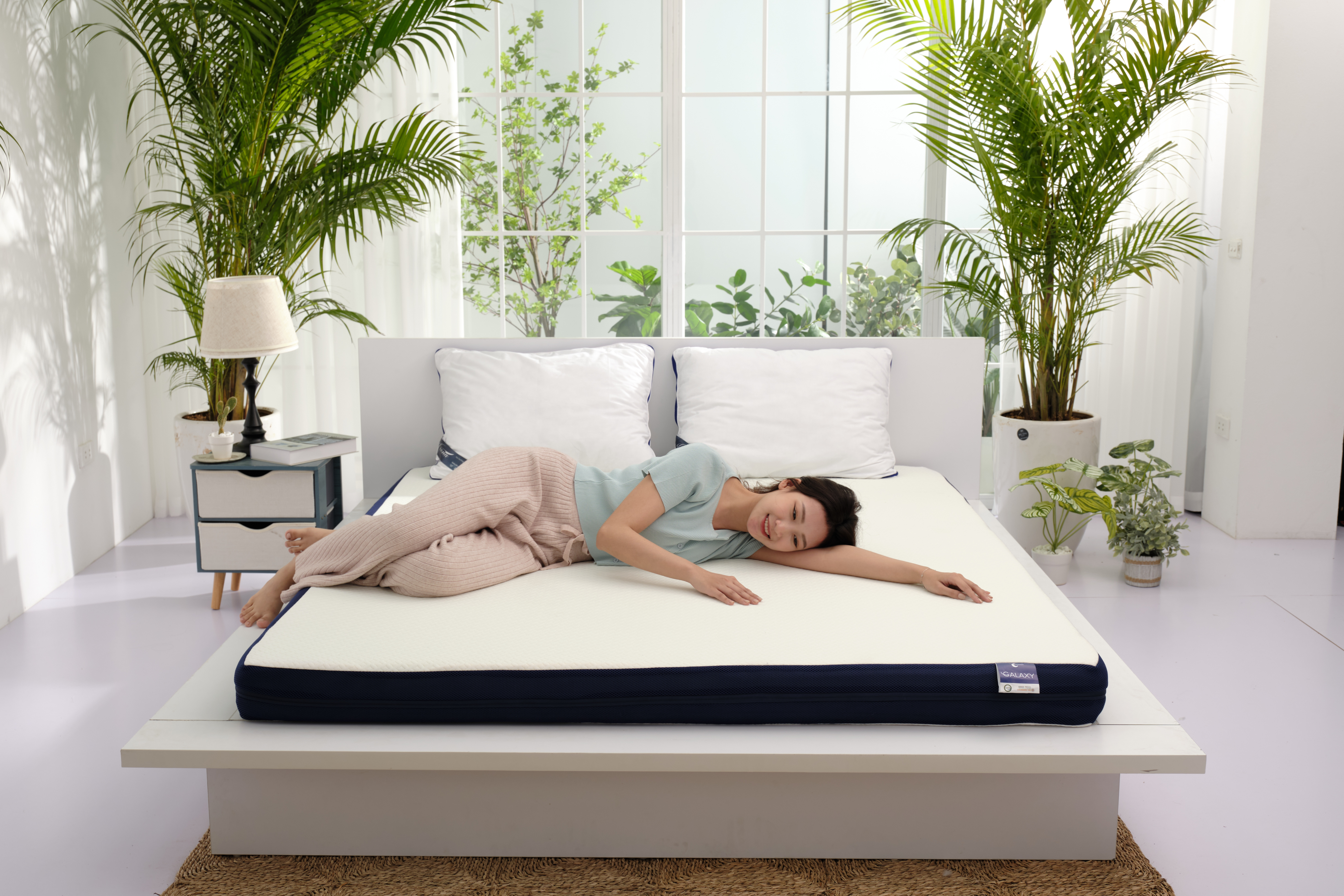 Nệm Foam cao cấp Goodnight Galaxy Greentea êm ái, mềm mại, tinh chất trà xanh kháng khuẩn khử mùi