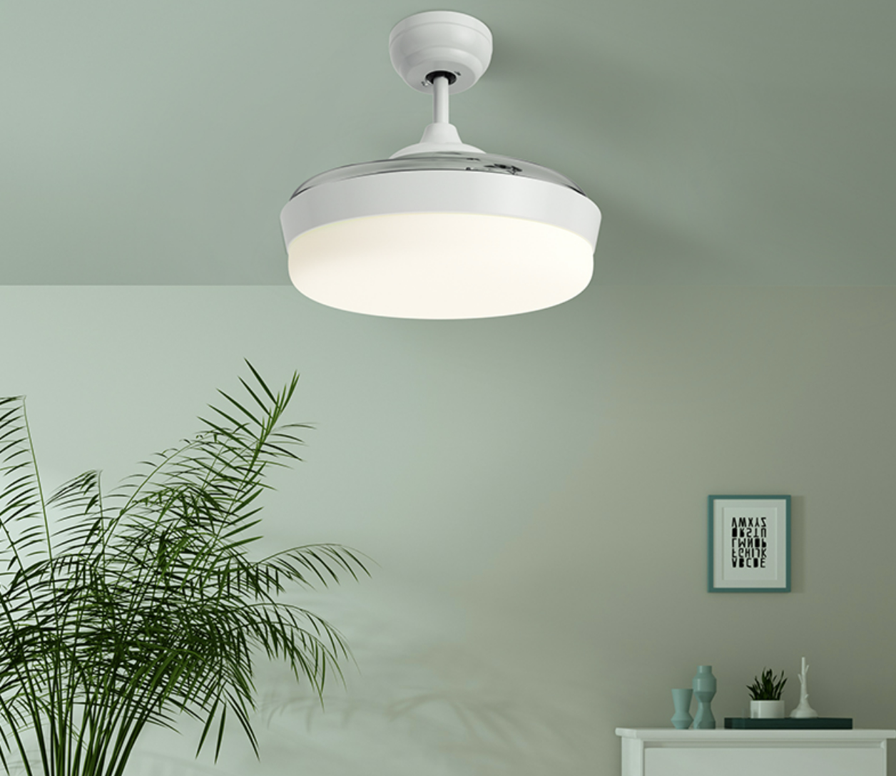 Quạt Trần Thông Minh XIAOMI Yeelight C1060 Kiêm Đèn LED, Nhiều Chế Độ Màu, Kết Nối App Mihome, Phù Hợp Không Gian 20-25 m2, Công Suất 30 W - Hàng Chính Hãng