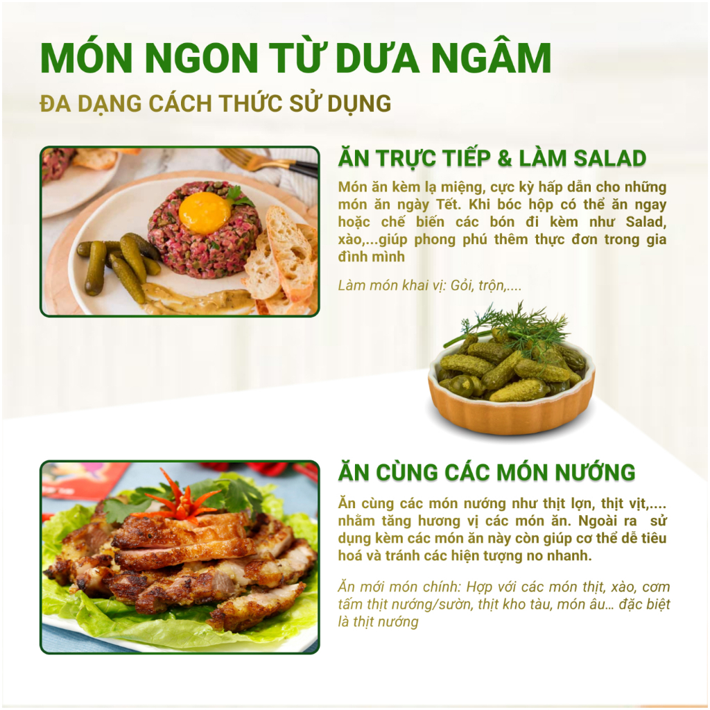 Dưa Chuột Bao Tử Ngâm F&amp;G Food Size Đặc Biệt 4-7, Hũ 500ml Ăn Kèm Thịt Nướng, Làm Gỏi Trộn