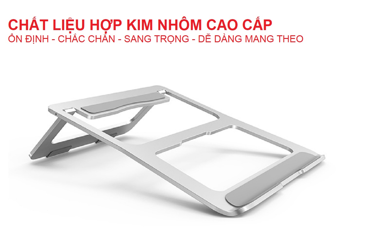 Giá Đỡ Dành Cho Laptop Macbook Để Bàn Chất Liệu Hợp Kim Nhôm Cao Cấp Hàng Nhập Khẩu Helios