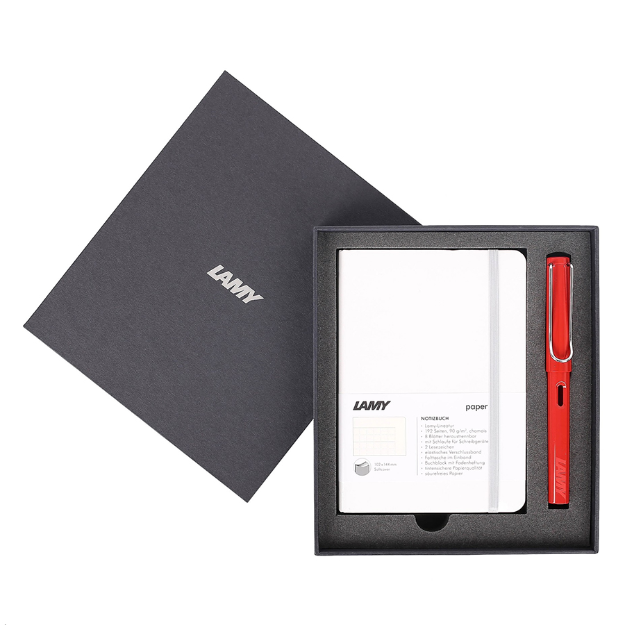 Gift Set Lamy Notebook A6 Softcover White + Lamy Safari Red - GSA6-Sa0027