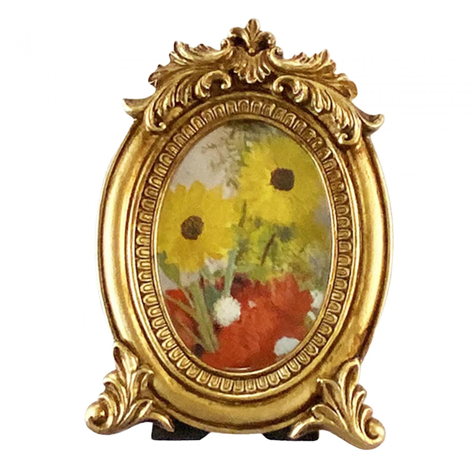 Resin Photo Frame, Picture Frame Wedding Hand Carved Floral Poster Frames Card Display Holders for Bookshelf Home Collage Housewarming Desk