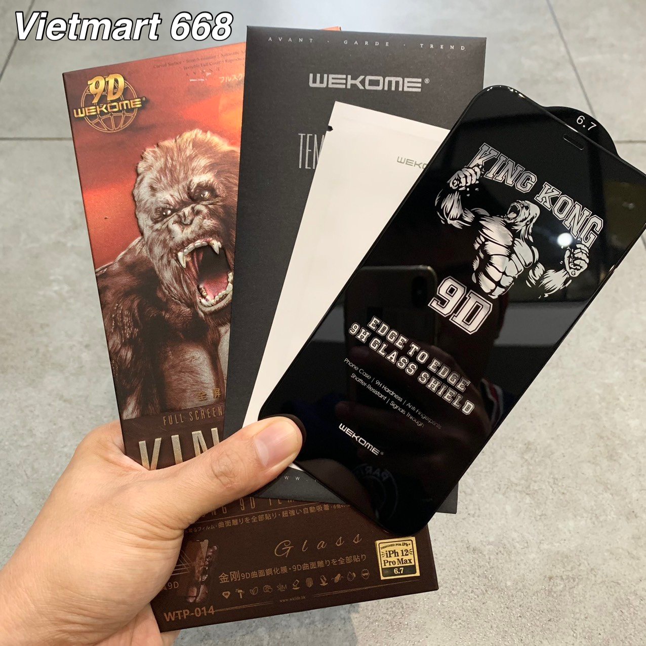 Kính Cường Lực KingKong 9D Trong Suốt Dành Cho iPhone – Full Hộp Sắt Cao Cấp – Dán Full Màn – Hàng Chính Hãng – 12 Pro Max