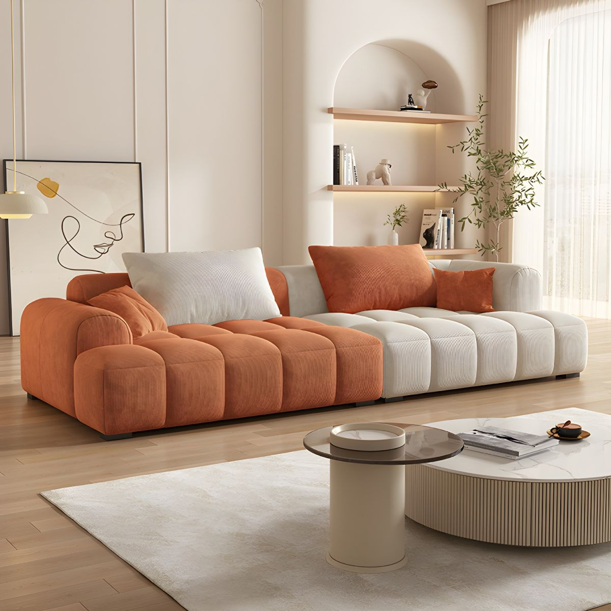Sofa băng phong cách Hàn Quốc bọc nhung hiện đại BMSF39 Tundo Kích thước 2m x 85cm