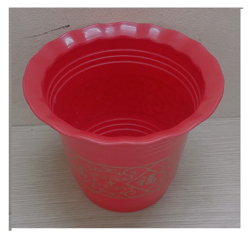 5 Chậu Nhựa Trồng Hoa,Cây Cảnh Hình Tròn Màu Đỏ BB 260x220 CN