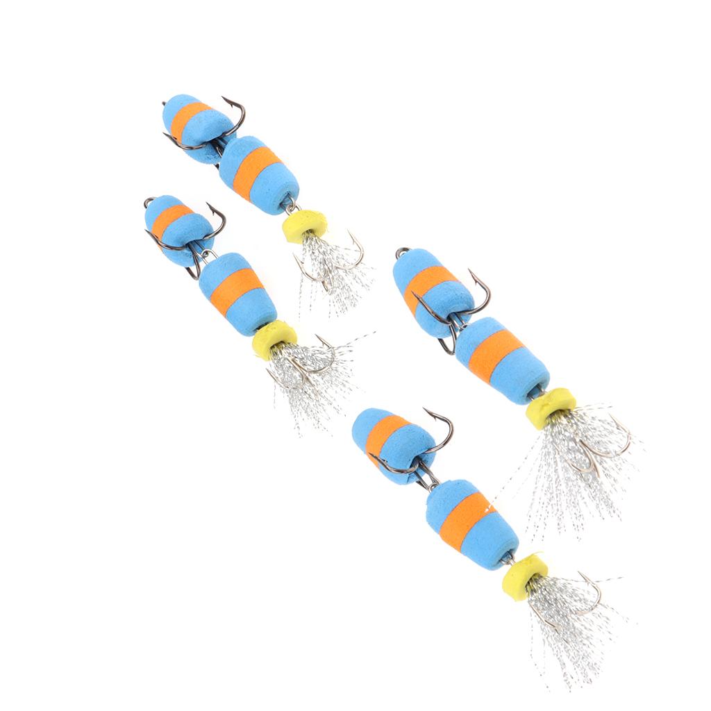 4Pcs 3 inch Fishing Baits Crankbaits Topwater Floating Lures with Hooks