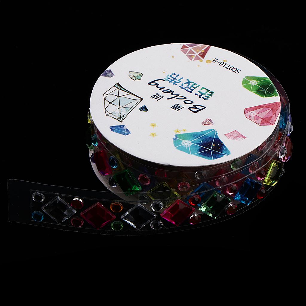 Set 2 Cuộn Đính Đá Acrylic Nhiều Kiểu Dáng Dùng Trang Trí Thủ Công Độc Đáo