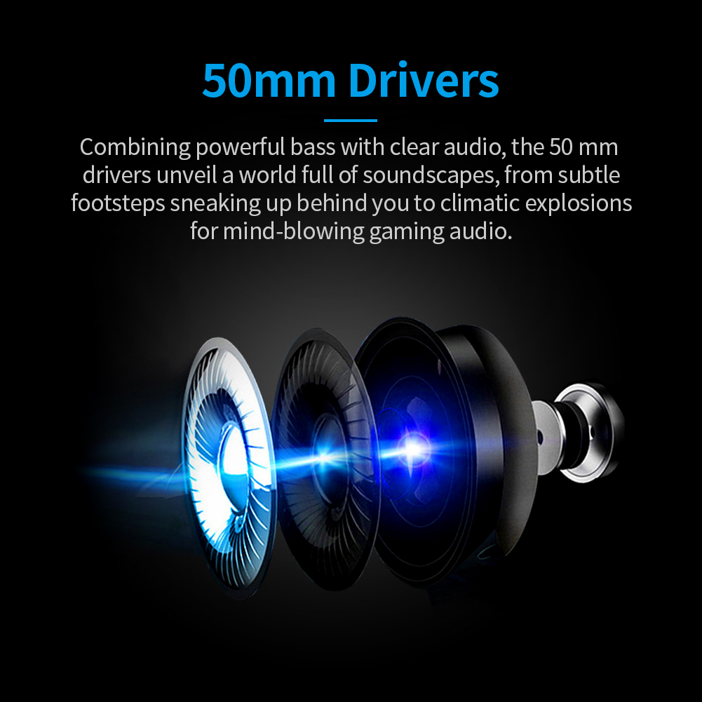 Tai Nghe Chơi Game A3 50mm Trình Điều Khiển USB + 3.5mm LED Không Có Trình Điều Khiển 7.1