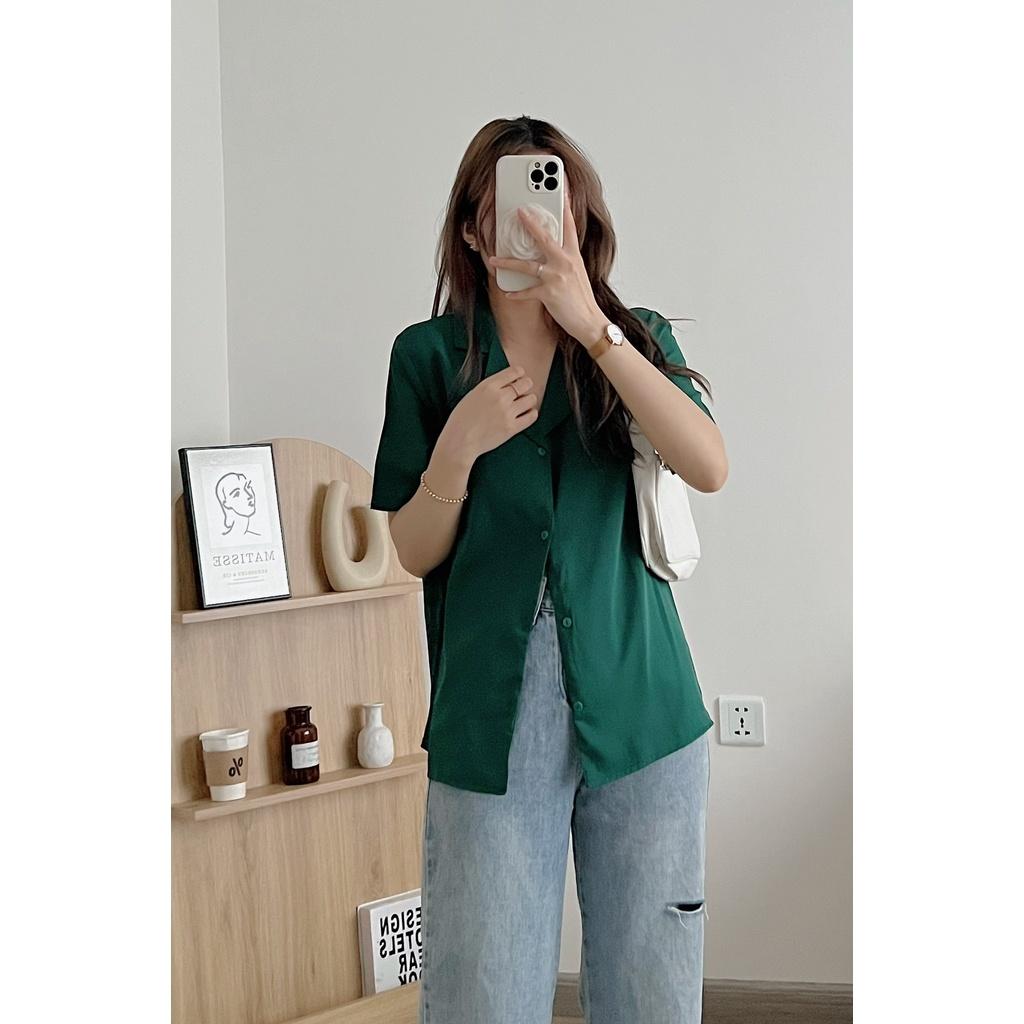 ÁO SƠ MI CỔ VEST BASIC SIÊU XINH LỤA HÀN