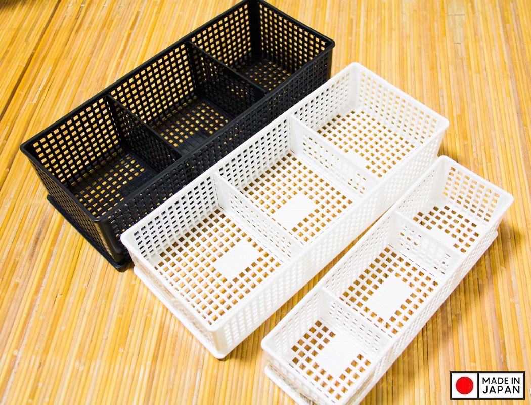 Rổ chữ nhật đựng đồ chia ngăn, vách rời M-W - Hàng Nội Địa Nhật Bản