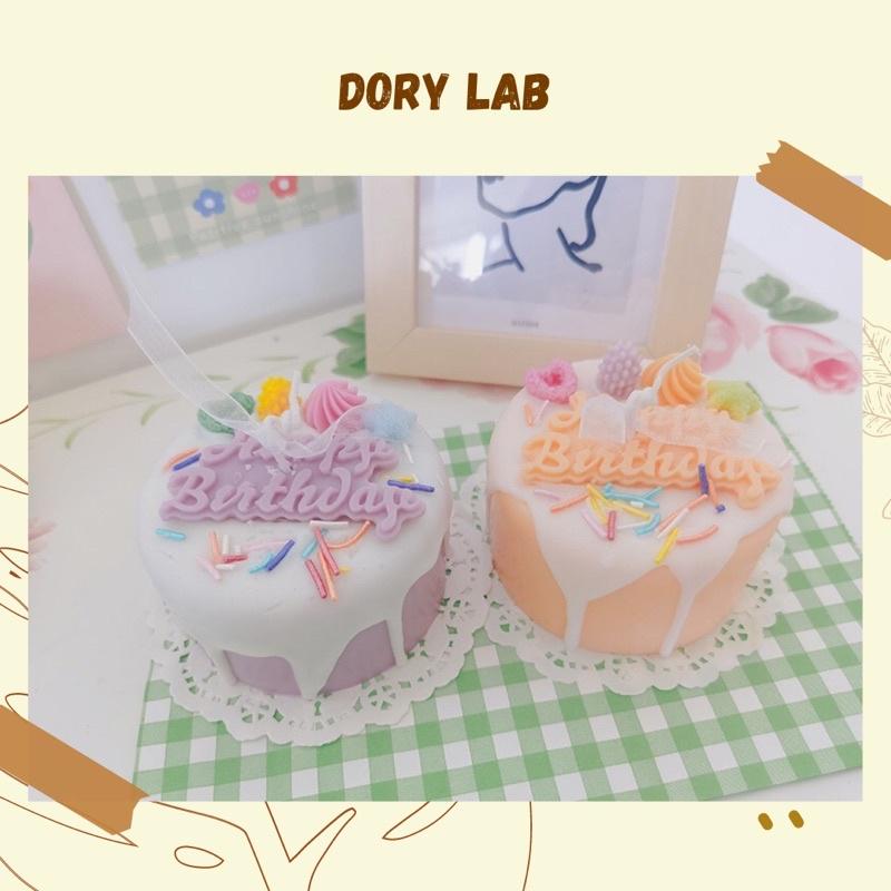 Nến Thơm Bánh Sinh Nhật Happy Birthday Lớn Handmade, Quà Tặng Ý Nghĩa, Độc Đáo - Dory Lab