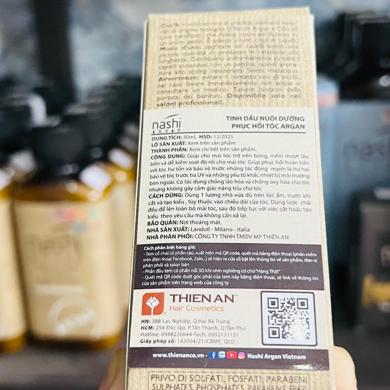 TINH DẦU DƯỠNG TÓC NASHI ARGAN OIL BÓNG MƯỢT, PHỤC HỒI, XƠ RỐI, CHẺ NGỌN 30ML/100ML