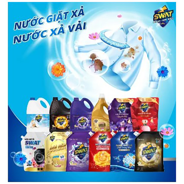 Nước Giặt Xả 5 in 1 SWAT Hương Hoa Mẫu Đơn 2.2kg - Chuyên gia cửa trước