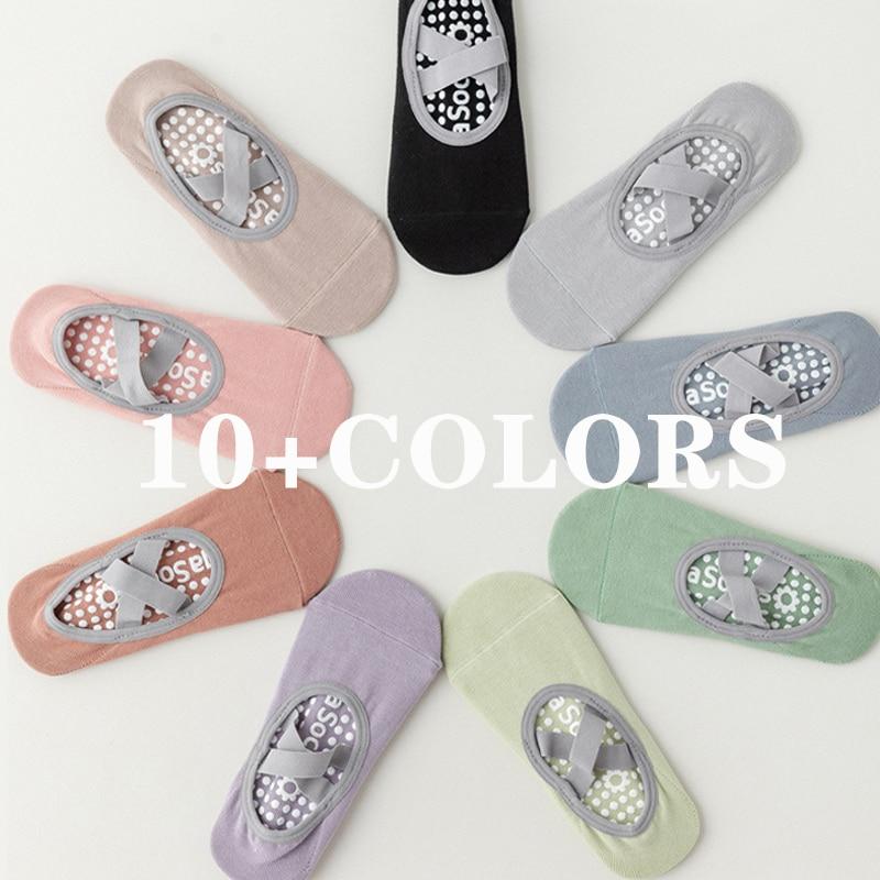 Phụ nữ Yoga vớ không trượt cotton cotplates vớ nữ múa ba lê nhảy múa thể thao chống trượt cắm trại tập thể dục mắt cá chân Color: YJMP03