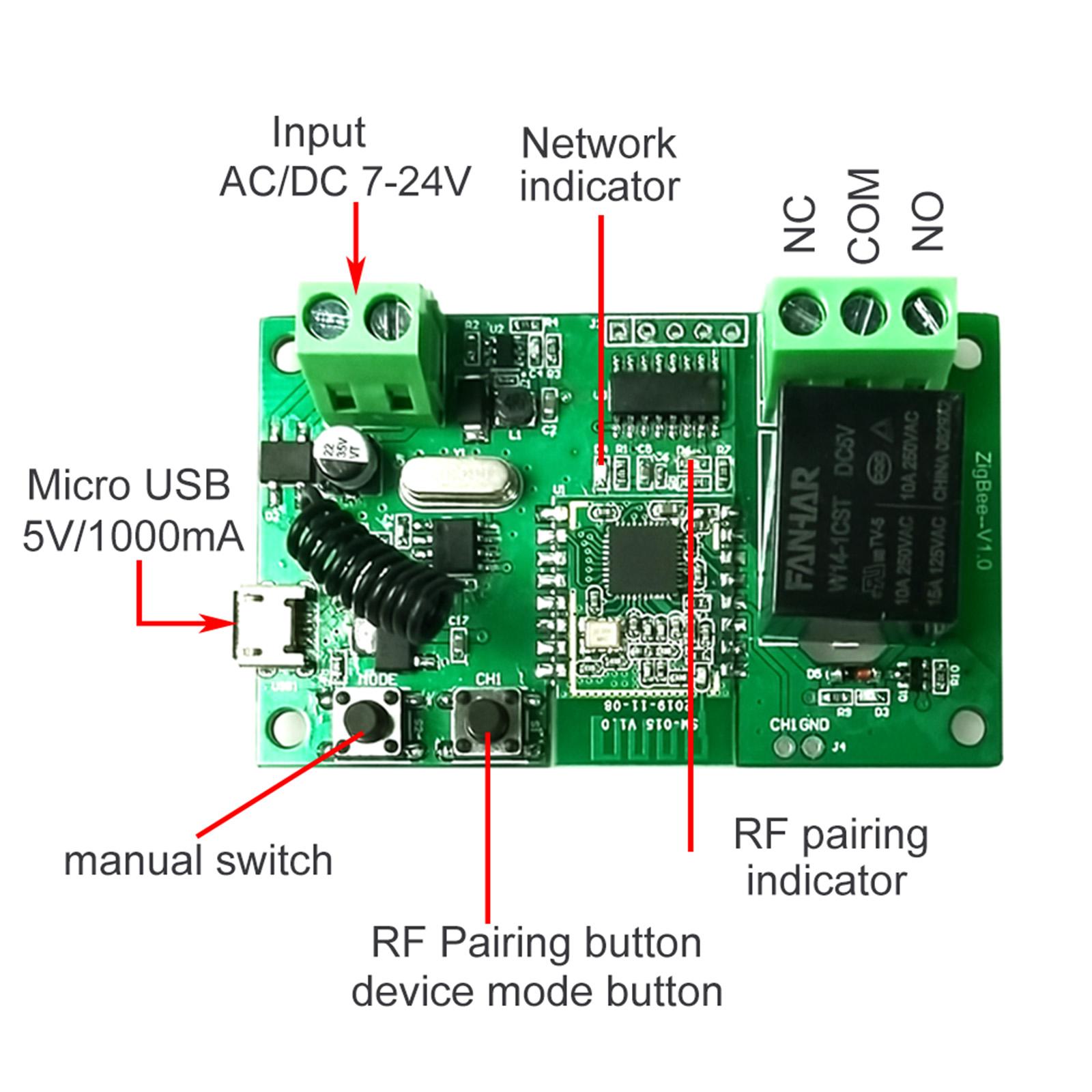 Tuya and eWeLink ZigBee WiFi Switch Wireless Relay Module Smart Home Automation Modules Phone APP Remote Control Timer Switch Compatible with Alexa Google Home Voice Control for Access Control System