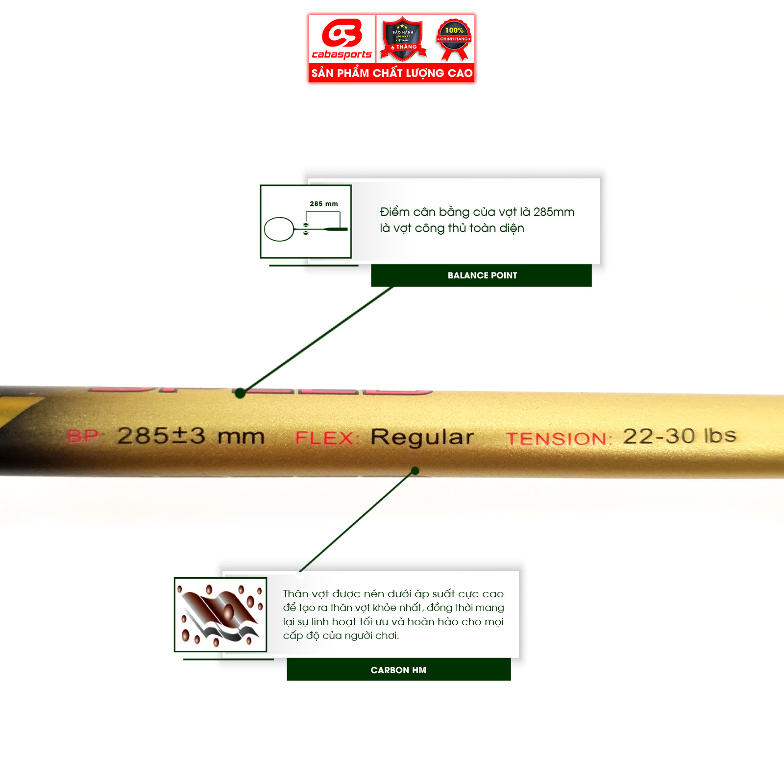 Vợt cầu lông Prokennex DESTINY SPEED cao cấp chính hãng điều khiển thiên công - Tặng kèm quấn cán